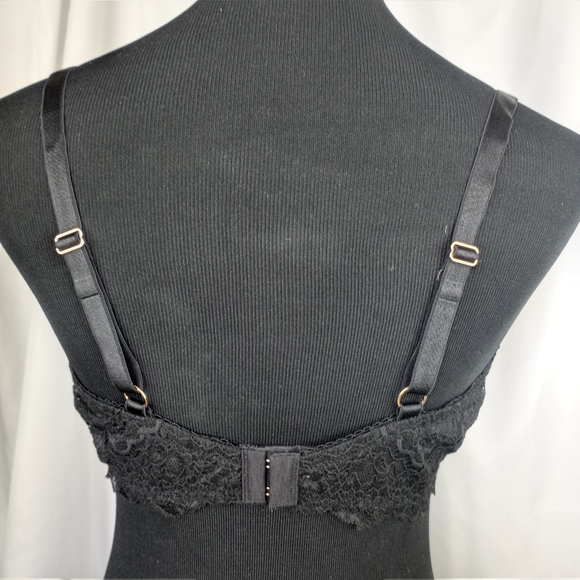 NWOT Victoria's Secret "Dream Angels Floral Embroidry" Black 38DD - Picture 4 of 12